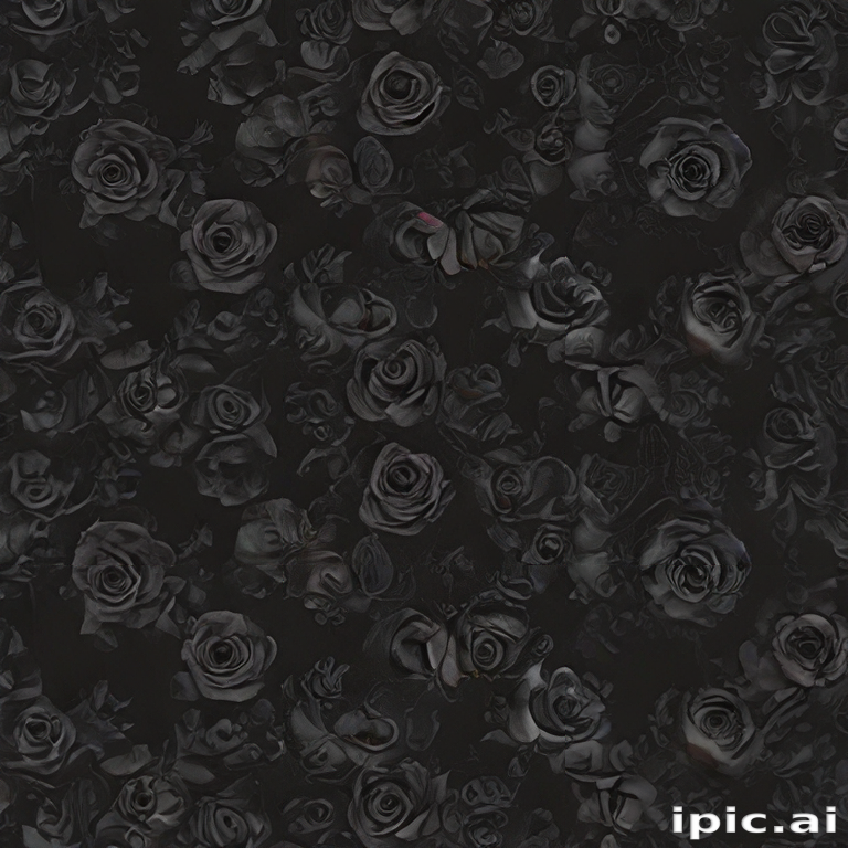 Dark Roses Design Elegant Pattern of Dark Roses on a Deep Black Background