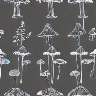 mushroom line art
