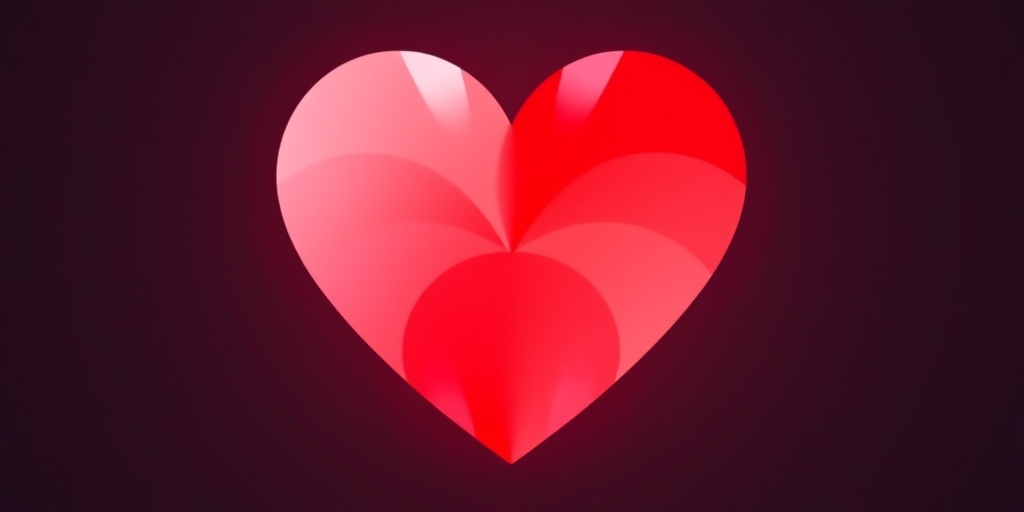 Create a high-resolution heart-shaped design with a gradient of red and white colors, focusing on a 50mm lens, f/2.8 aperture, ISO 100, shot from a frontal view using a digital DSLR camera, ensuring a smooth background blur for depth.