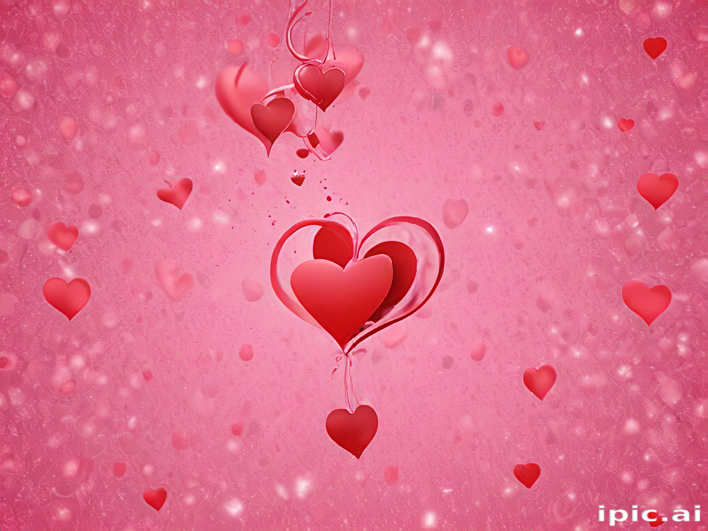 Floating Hearts Against a Soft Pink Background for Romantic Celebrations