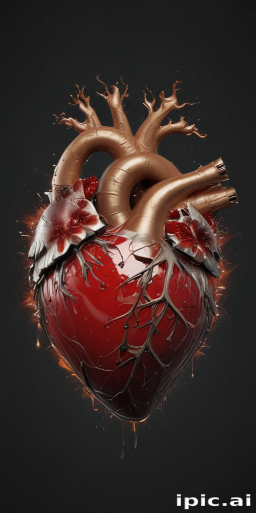Intricate Artistic Representation of a Heart with Unique Anatomical ...