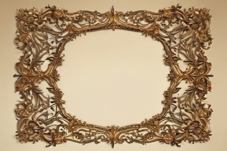 Ornate Vintage Frame with Intricate Floral and Leaf Designs on Display