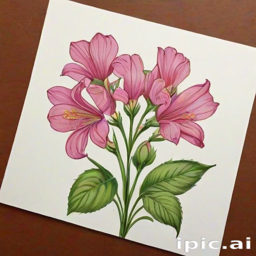 flower drawing images with colour