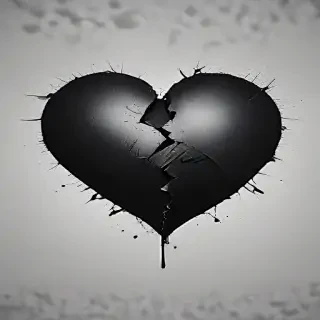 black broken heart