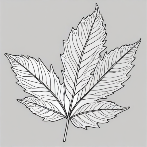 clipart leaf black and white