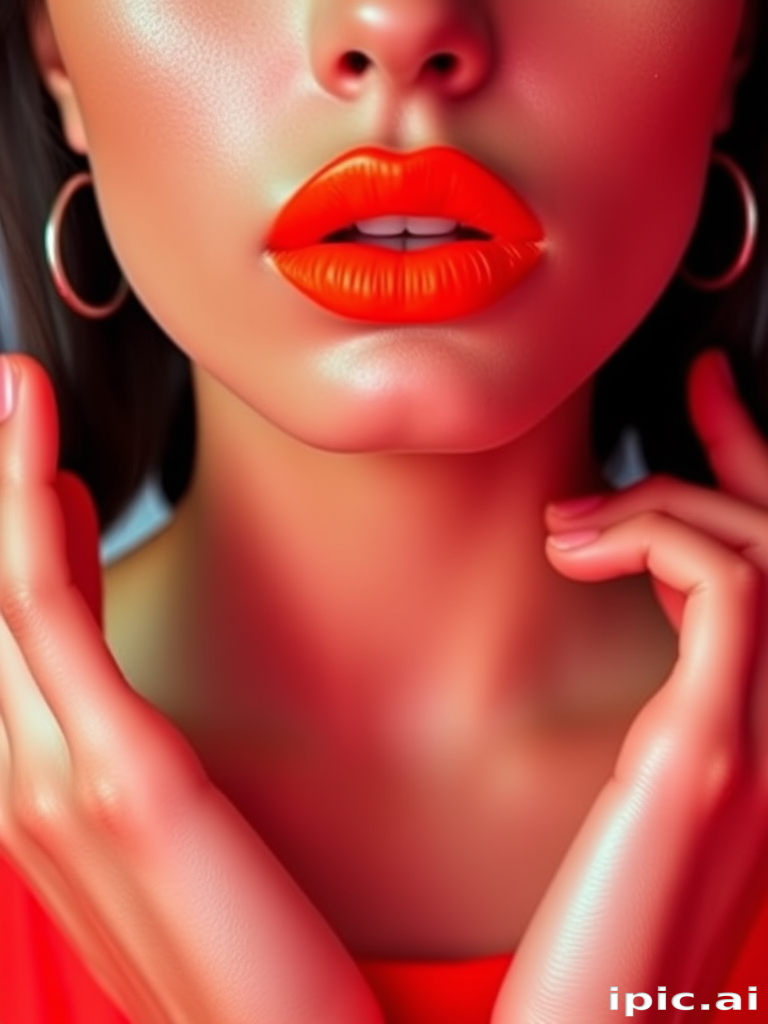 Bold neon orange lips make a vibrant statement, featuring an ultra-matte finish that pops against any skin tone and radiates energy