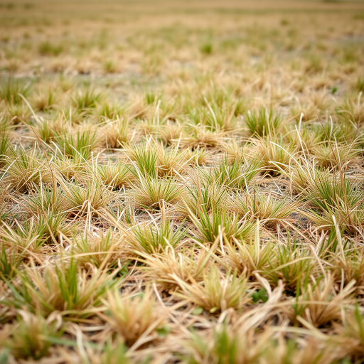 capture a wide-angle shot of a grassy field with dry and green patches, using a DSLR camera with a 24mm lens, aperture f/8, ISO 200, natural lighting, and a depth of field to emphasize texture in the grass