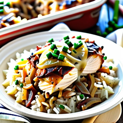 french onion chicken and rice bake