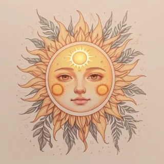 aesthetic sun drawing