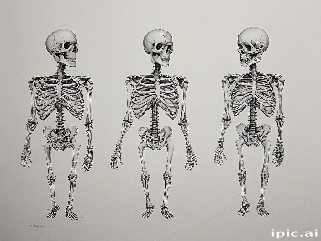 creative skeleton drawings