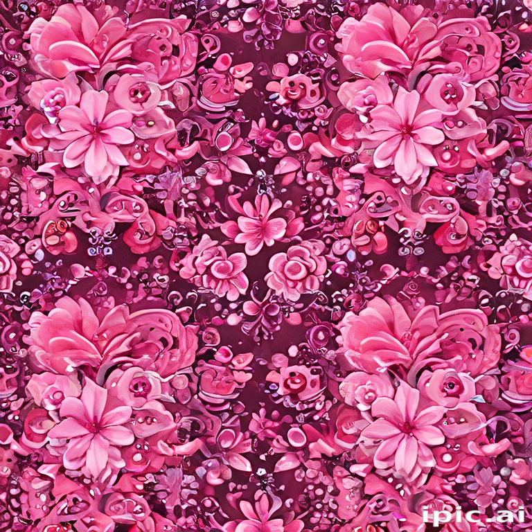 Vibrant Floral Pattern Featuring Shades of Pink and Intricate Designs
