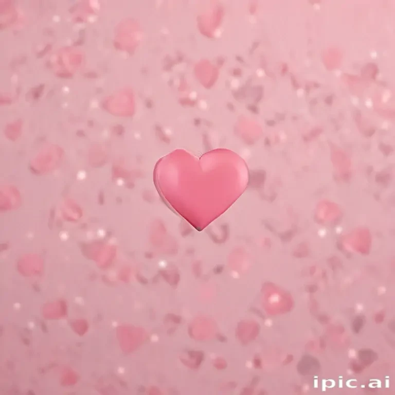 Soft Pink Heart Floating Against a Blurred, Romantic Pink Background