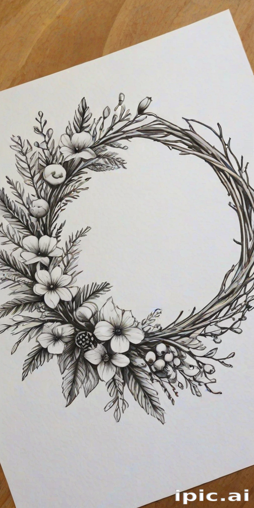 wreath drawing