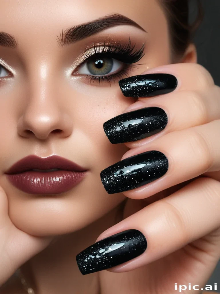 black with glitter