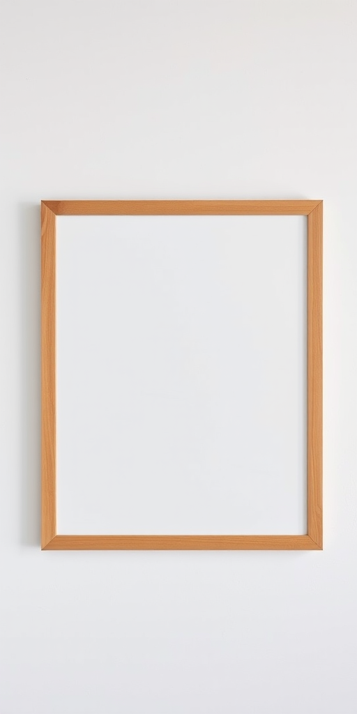 Create a high-resolution image of a blank whiteboard with a wooden frame, shot with a Canon EOS R5 at f/4, ISO 100, 1/125 sec, in natural daylight, using a top-down overhead view for a clean and professional look.