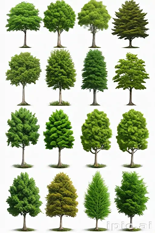 trees no background