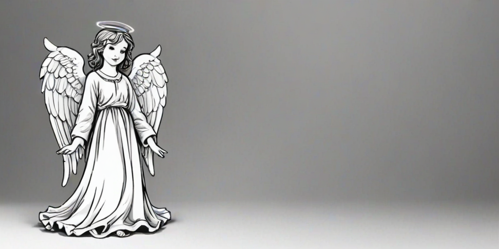 angel clip art black and white