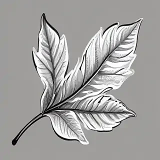 clipart leaf black and white