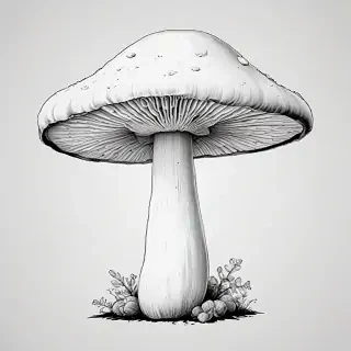 mushroom clip art black and white