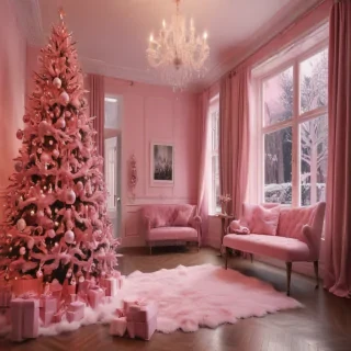pink christmas aesthetic