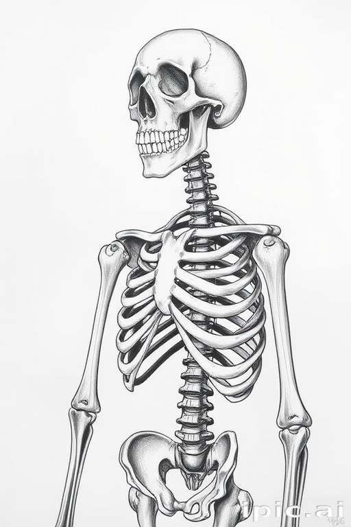 creative skeleton drawing art