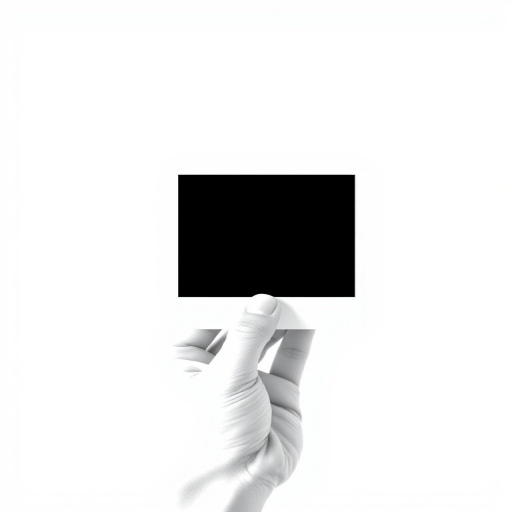 Create a clean, minimalist black and white illustration of a hand holding a blank Polaroid photo, using a high-resolution digital camera, 50mm lens, f/2.8 aperture, ISO 100, with natural soft lighting for optimal clarity and detail.