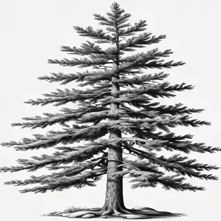 pine tree clipart black and white
