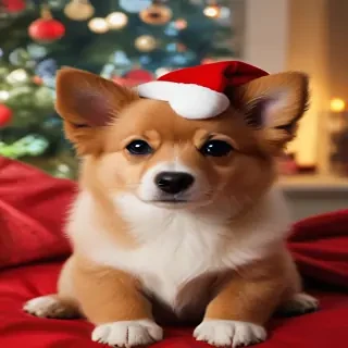 christmas dog wallpaper cute