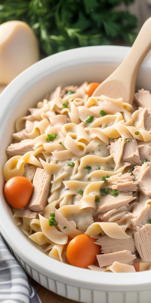 slow cooker chicken noodle casserole