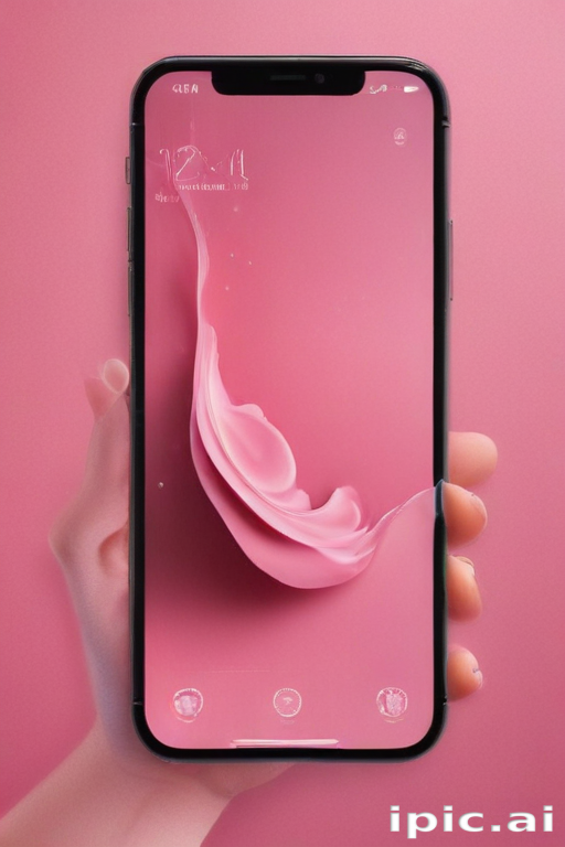 Modern Smartphone Displaying a Soft Pink Aesthetic in a Trendy Design