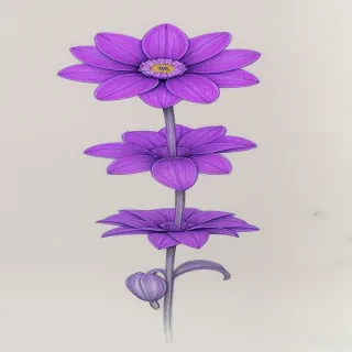 purple flower drawing