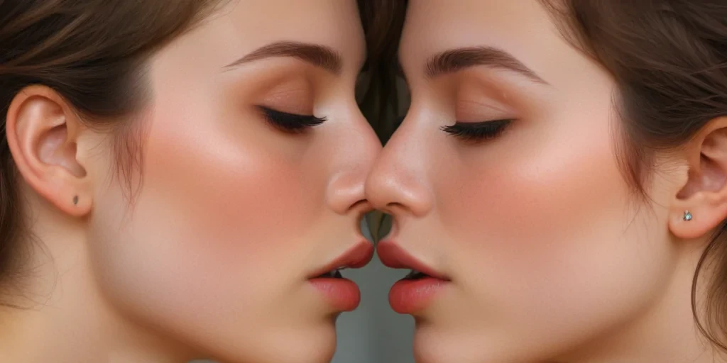 2 girls kissing