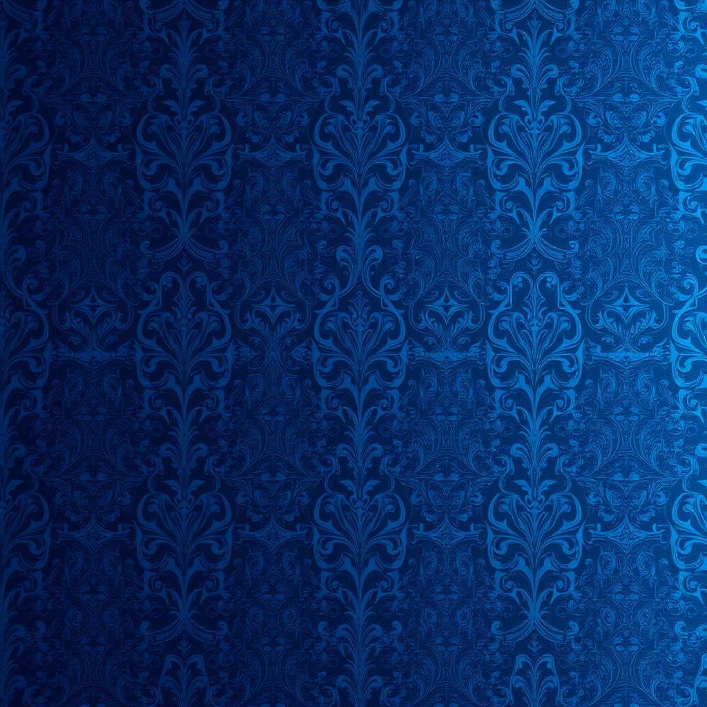 Create a deep blue textured background with intricate damask patterns, using a DSLR camera at f/4 aperture, ISO 100, 50mm lens, in a soft focus style to enhance the image quality.
