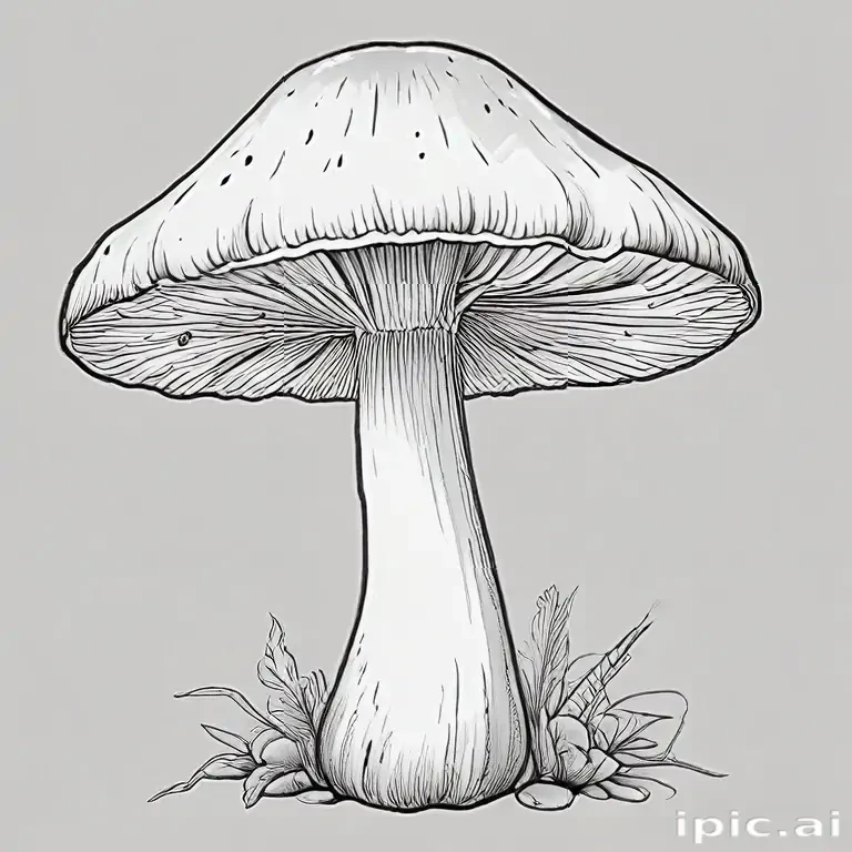 mushroom clip art black and white