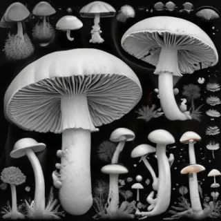 mushroom clip art black and white