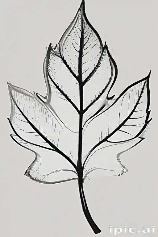 leaf clip art black and white