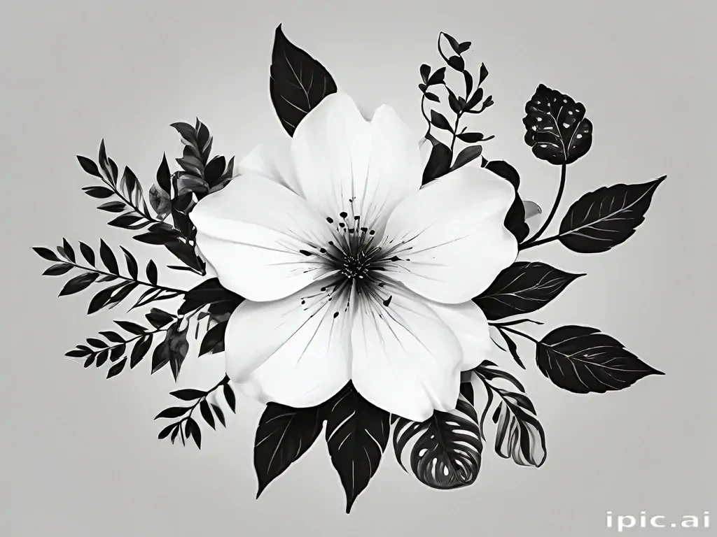 flower png black and white