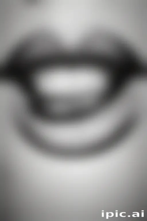 lips black and white clipart
