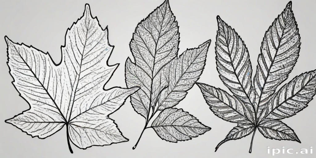 black and white clipart leaf