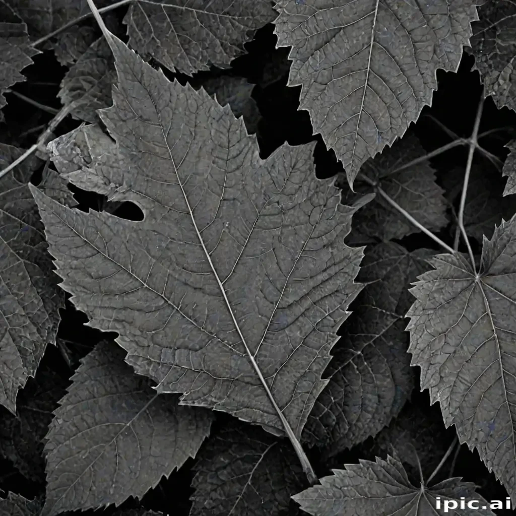 leaf images black and white