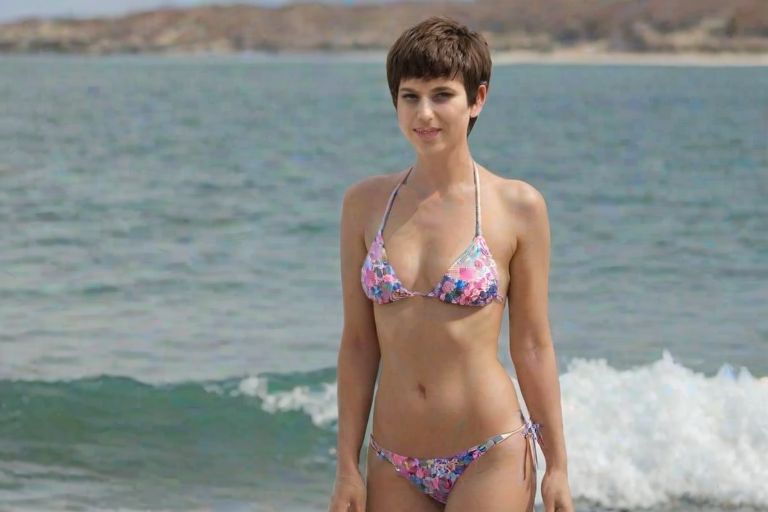 short hair bikini