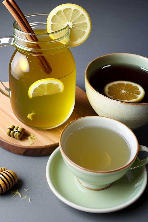 green tea and lemon and honey