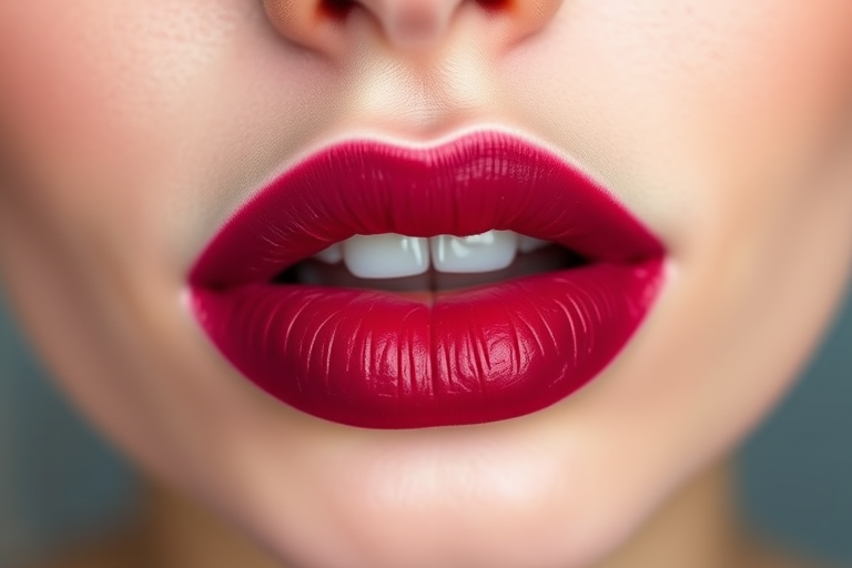 Gradient ombre lips fading from deep burgundy to soft pink, known as "Berry Fusion," creating a bold and eye-catching statement