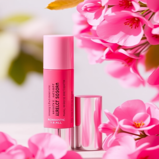 Romantic "Cherry Blossom" tinted lip balm providing a sheer wash of pink color while nourishing and protecting lips with natural botanicals and SPF protection