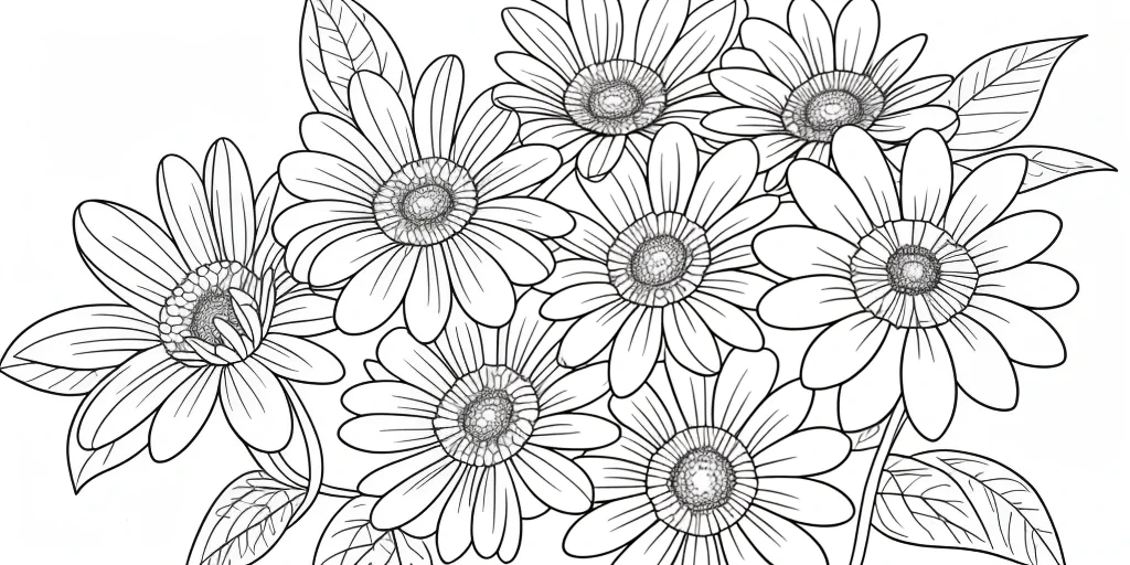 flower drawing for coloring