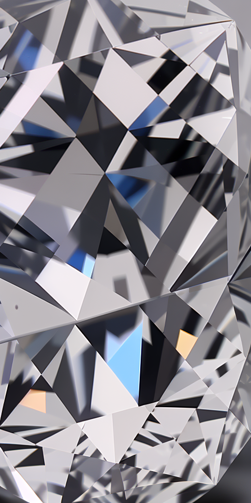 Close-Up View of a Brilliantly Cut Diamond Reflecting Light and Color