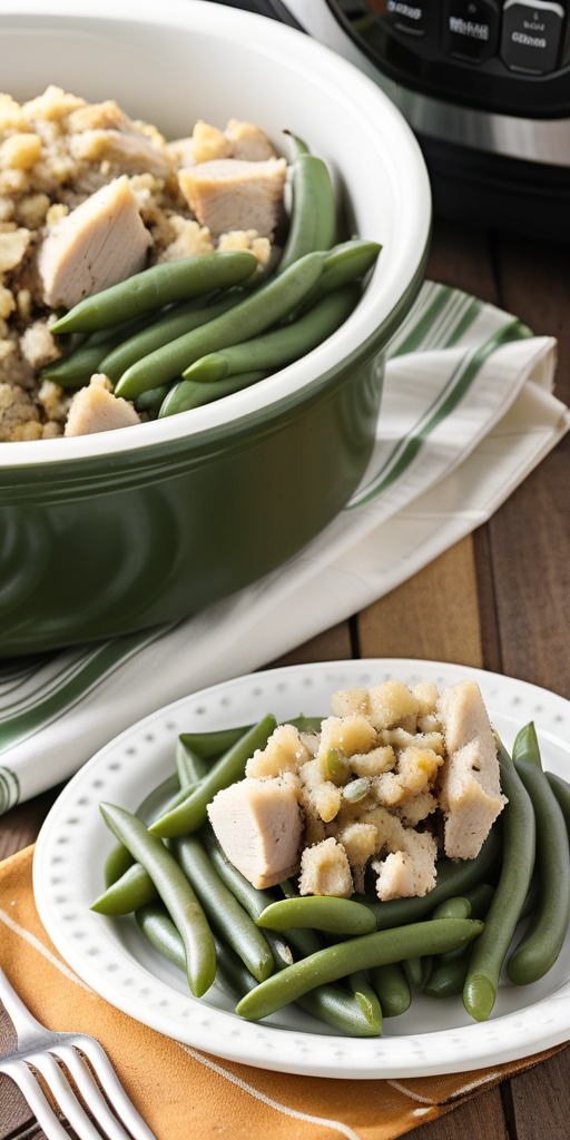 chicken stuffing green bean crock pot