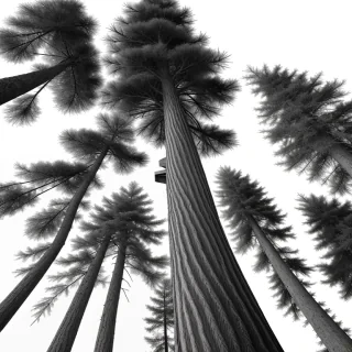 black and white pine tree clip art