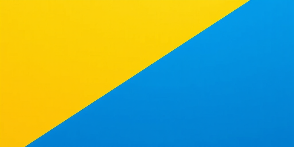 create a high-resolution image of a diagonal split color design with deep blue on the top half and bright yellow on the bottom half, use a Canon EOS R5 camera, aperture f/8, ISO 100, shutter speed 1/125 sec, shot from a straight-on view with a vibrant color profile and enhanced contrast