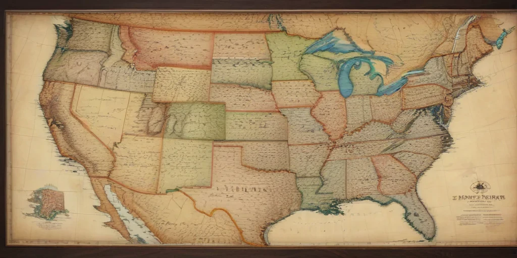 usa map with states